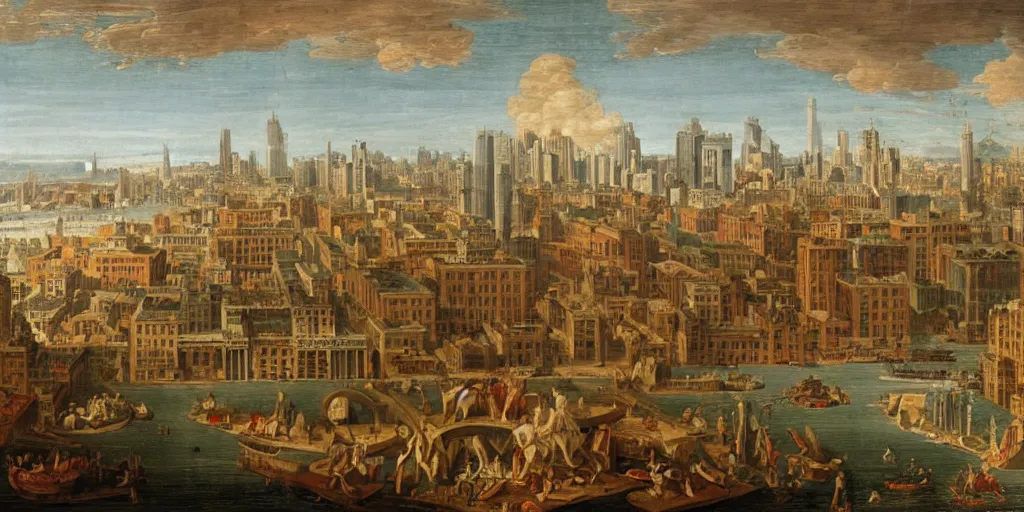 Image similar to view of new york by giovanni paolo panini