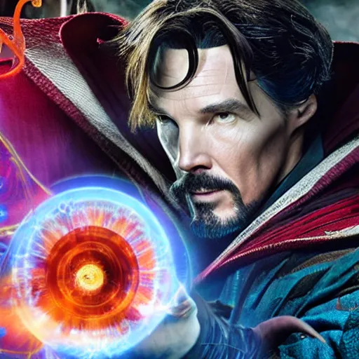 Prompt: a photo of Doctor Strange ((from Marvel)) asking for a bargain at the flea market, 8k UHD