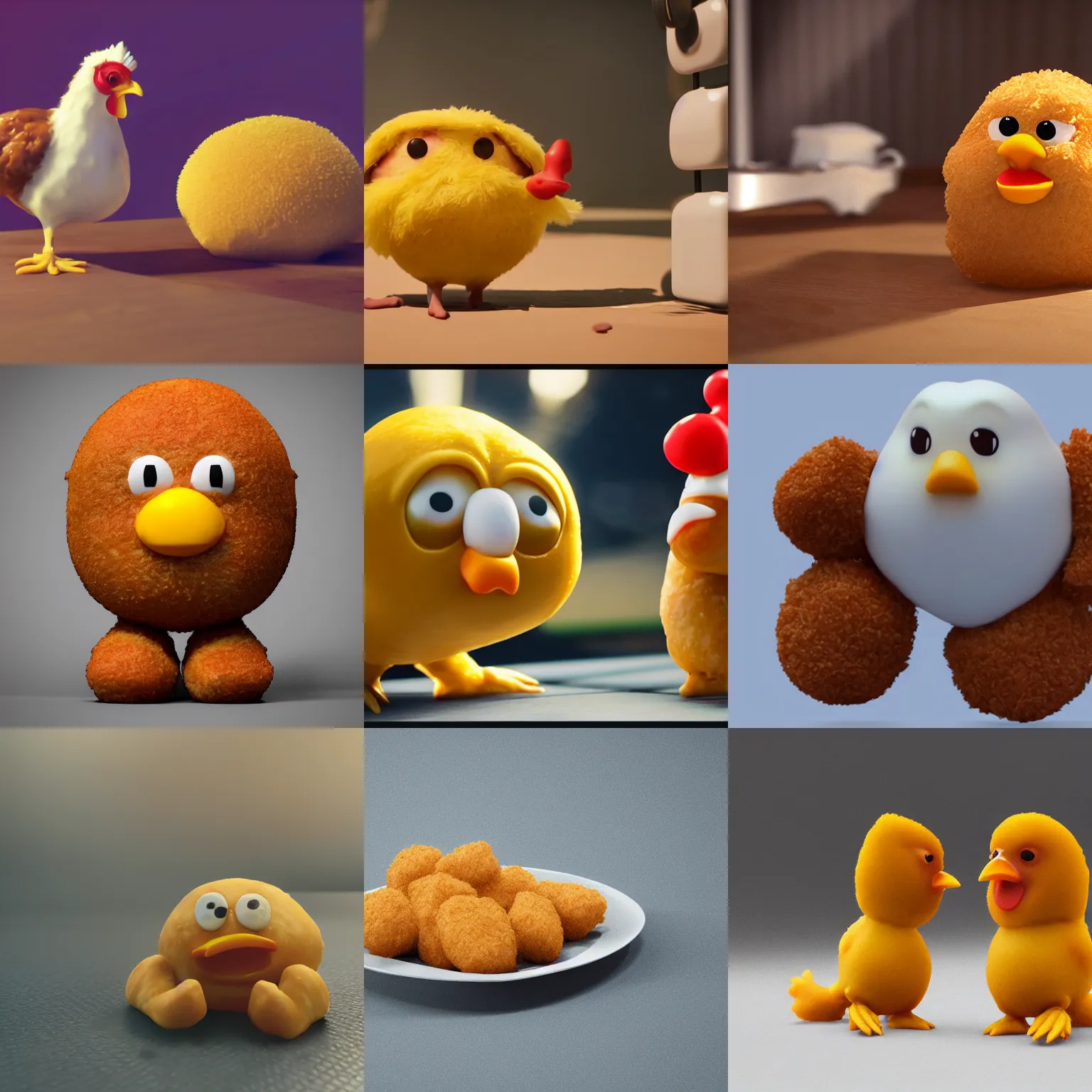 Prompt: chicken mcnugget crying, unreal engine 5 render, 8 k, kawaii, cute, realistic