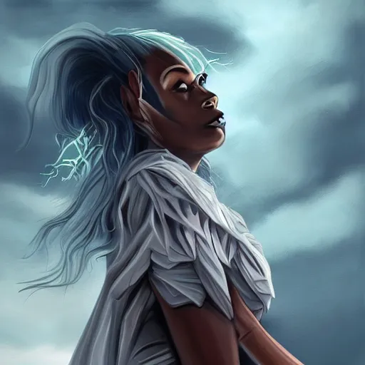 Image similar to i regret, storm is coming to get me, digital painting, futured, ultra detailed