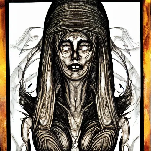 Image similar to portrait of a beautiful woman in the style of H.R. Giger