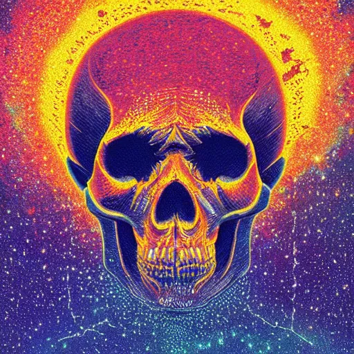 Image similar to ngc 3132 melting mysterious skull landscape by Casey Weldon, dan mumford 8k ultra high definition, upscaled, perfect composition , golden ratio, edge of the world, image credit nasa nat geo