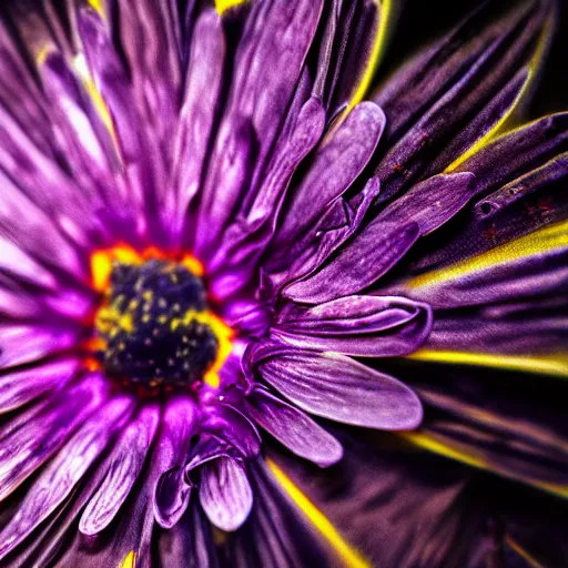 Prompt: Liminal space in outer space, flower macro photography, extreme close up