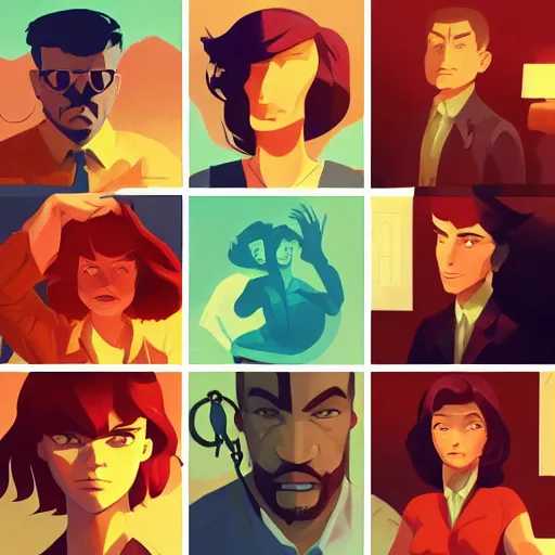 Image similar to face icon stylized minimalist pulp fiction, loftis, cory behance hd by jesper ejsing, by rhads, makoto shinkai and lois van baarle, ilya kuvshinov, rossdraws global illumination