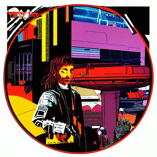 Prompt: cyberpunk tautological | album artwork, used lp ( 1 9 8 6 )