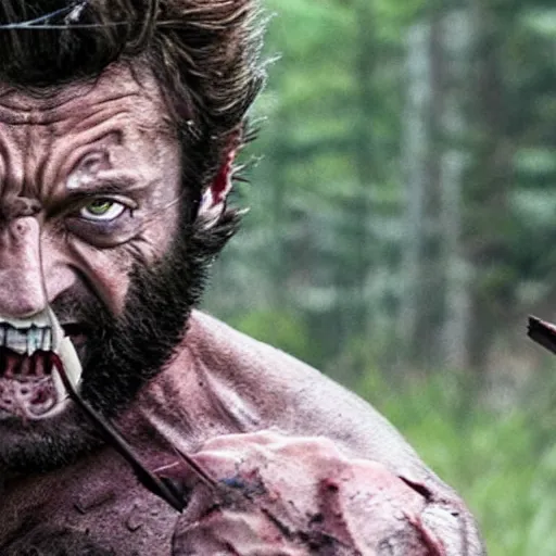 Prompt: Wolverine in The Walking Dead 4K quality super realistic