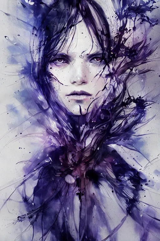 Image similar to scifi futuristic raven bird art by agnes cecile, beautiful, soft, smooth