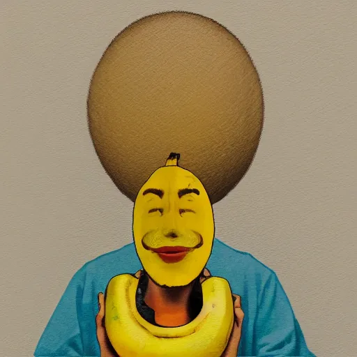 Image similar to man with a banana as a head