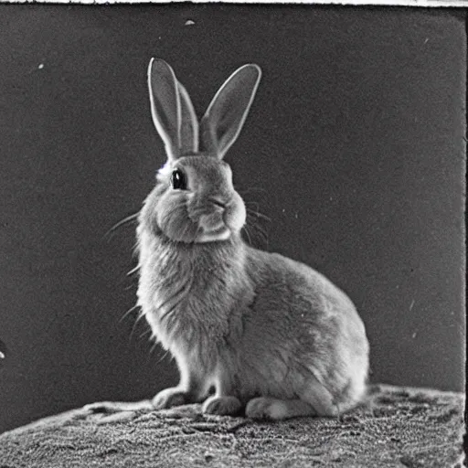 Prompt: a rabbit as a north pole explorer, black and white 1 8 9 0 s photograph