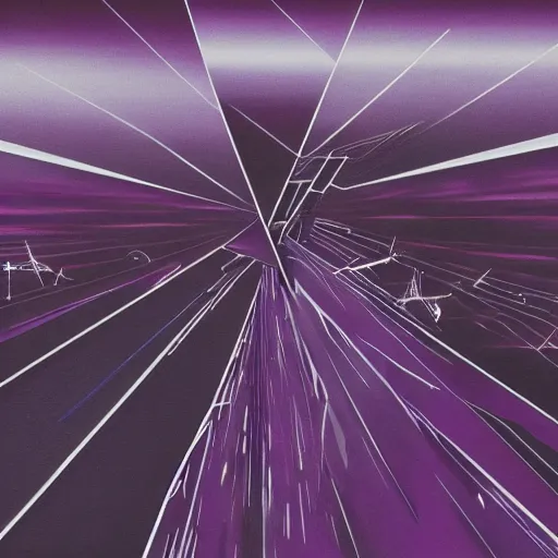 Image similar to a dark matter of purple sky with a black sun falls to the ground and breaks into fragments, metallic bridge, futurism, schizophrenia, hyperrealistic fall