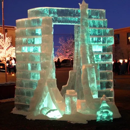 Prompt: portal to another universe, ice sculpture