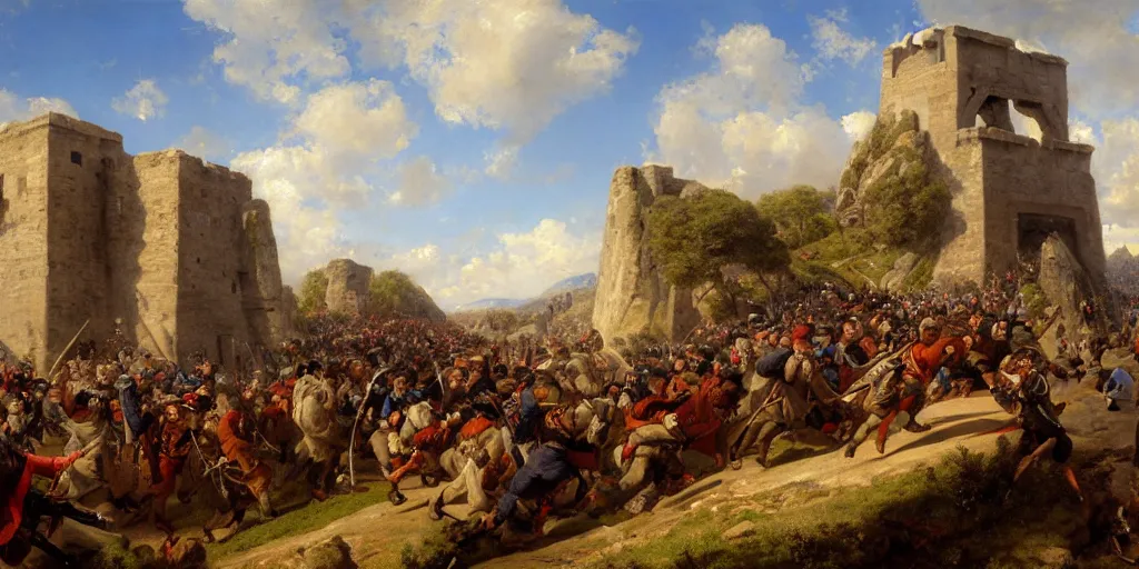 Prompt: landscape portrait of a marmots storming the bastille, by william sidney mount, trending on artstation