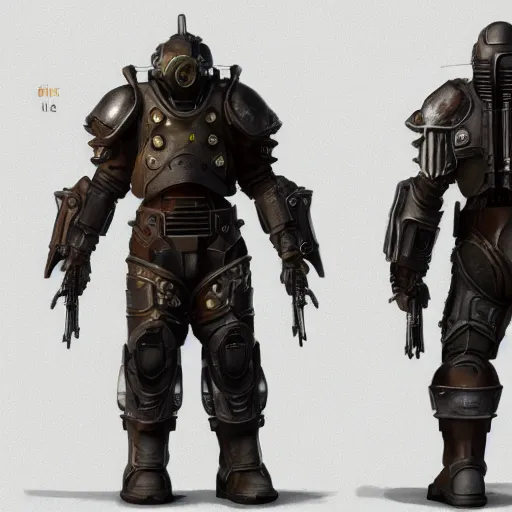 Image similar to fallout concept art armor render ultra unreal engine 5