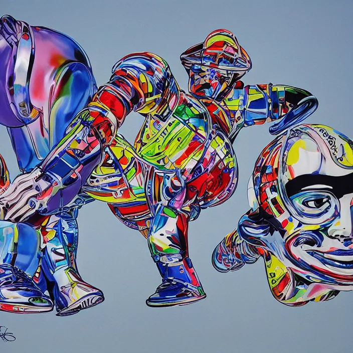 Image similar to futuristic sneakers in jeff koons hip hop bauhaus style, highly detailed, hyper realistic, art by todd mcfarlane