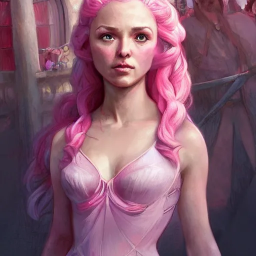 Image similar to pinky pie from my little pony in game of thrones, highly detailed digital painting, artstation, concept art, smooth, sharp focus, illustration, art by artgerm and greg rutkowski and alphonse mucha