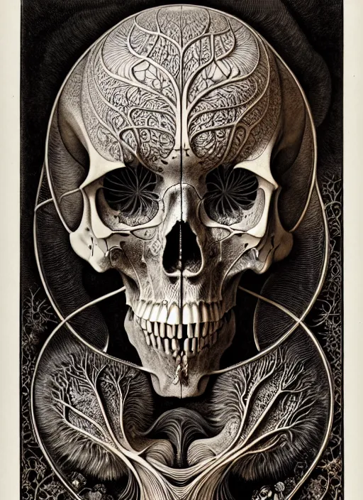 Image similar to art forms of nature by ernst haeckel, memento mori by arthur rackham, ornate antique porcelain beautiful skull mask, ultrasharp, photorealistic, hyperdetailed, octane render, polished, art nouveau, neo - gothic, gothic, intricate ornamental organic filigree, art nouveau botanicals, art forms of nature by ernst haeckel, horizontal symmetry, symbolist, visionary