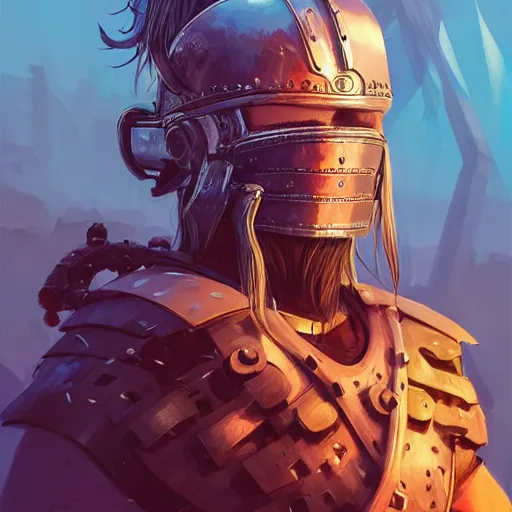 Image similar to cyberpunk viking helmet mask warrior goddess robot ninja fantasy, art gta 5 cover, official fanart behance hd artstation by jesper ejsing, by rhads, makoto shinkai and lois van baarle, ilya kuvshinov, ossdraws