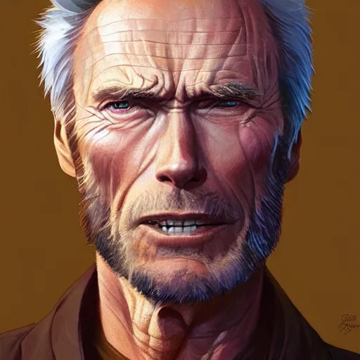 Prompt: Clint Eastwood as a sims 4 character, very detailed face, gorgeous, realistic, intricate, highly detailed, digital painting, artstation, concept art, sharp focus, illustration, art by greg rutkowski and alphonse mucha