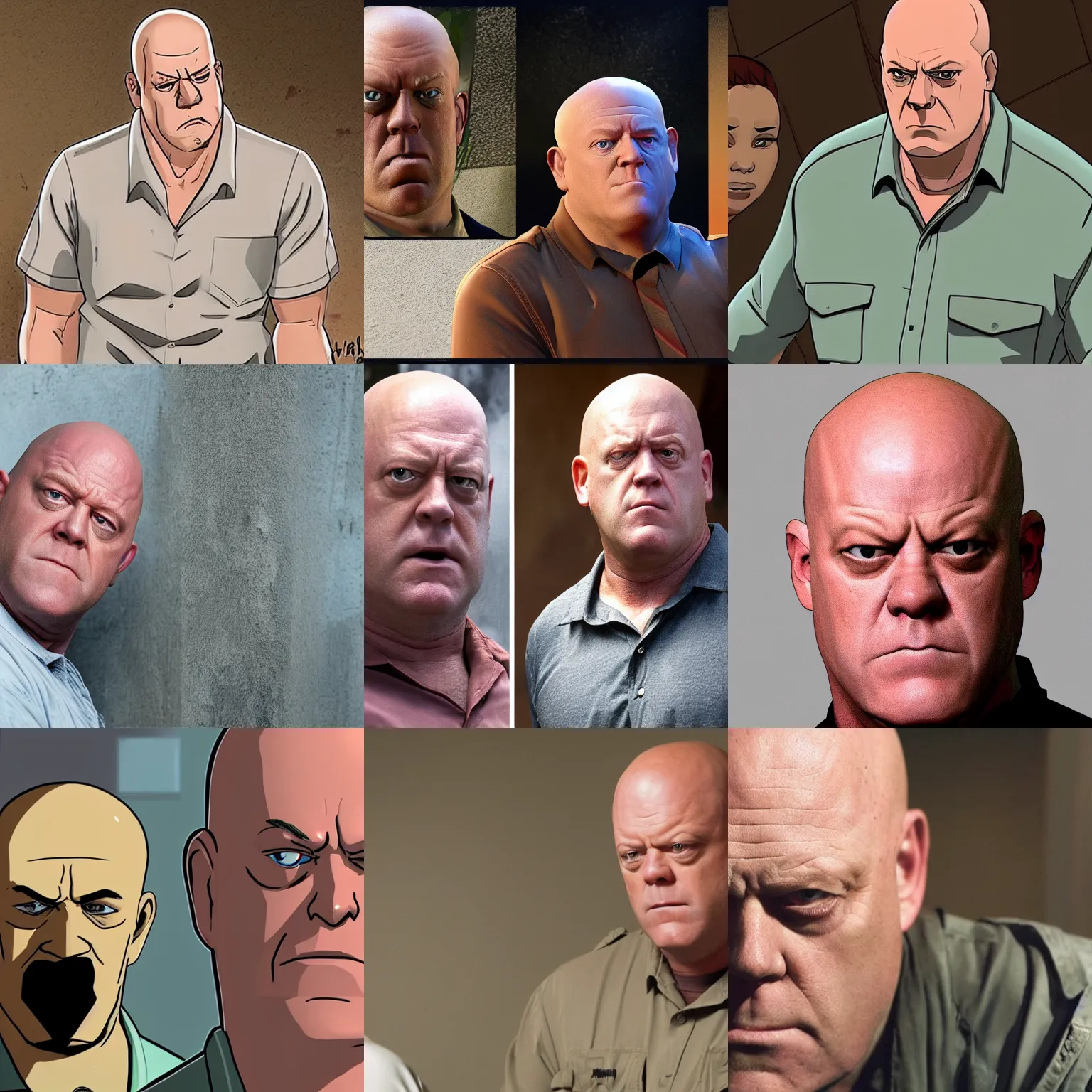 Prompt: hank schrader in among us, sussy baka, vent, among us