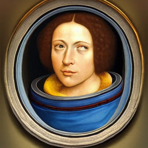 Image similar to renaissance style character portrait of an astronaut