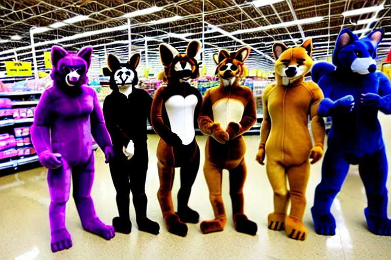 Image similar to photo of fursuits for sale at walmart on black friday