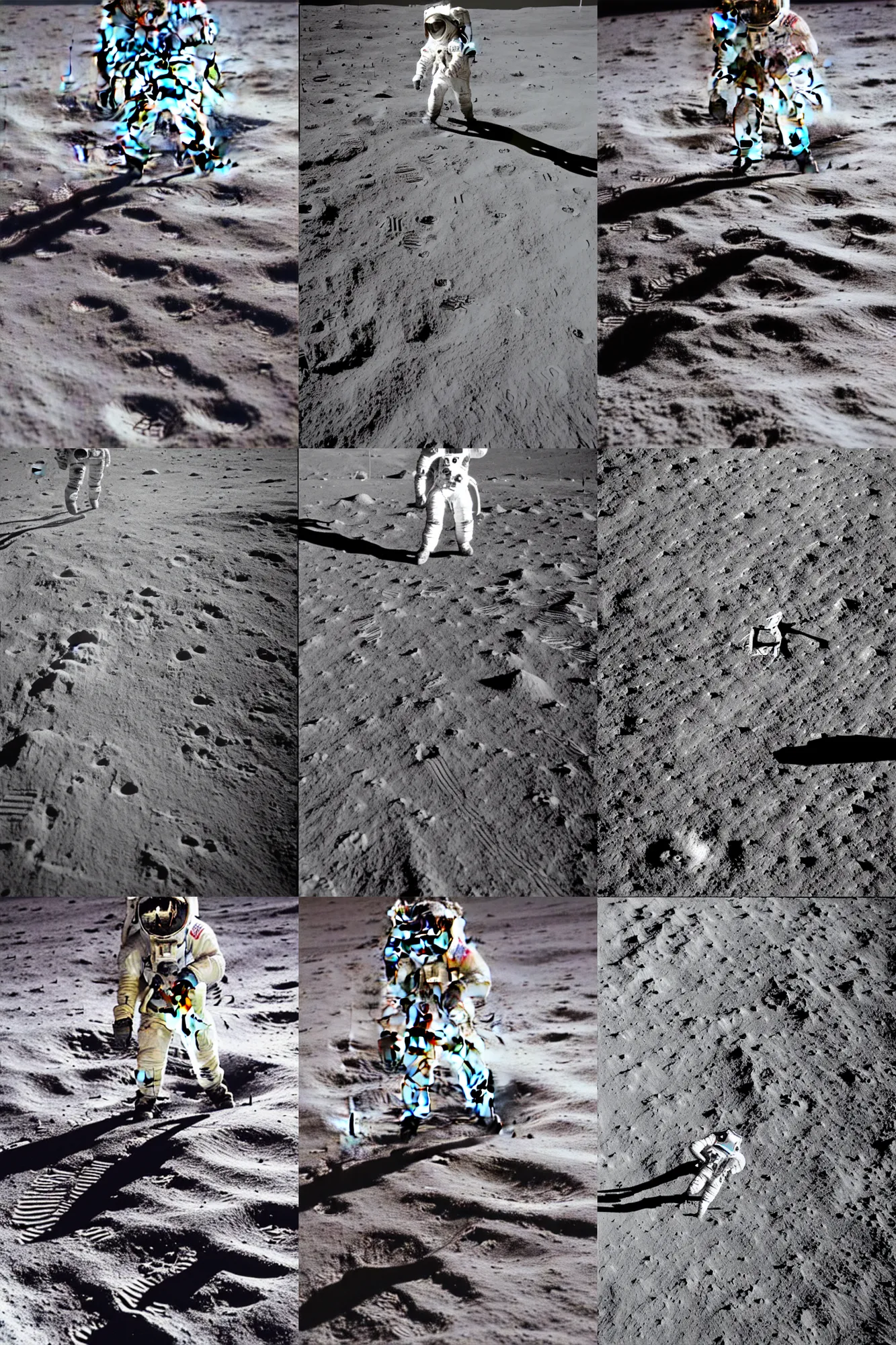 Prompt: nasa photo of a marathon runner on the moon, 1 9 6 9,