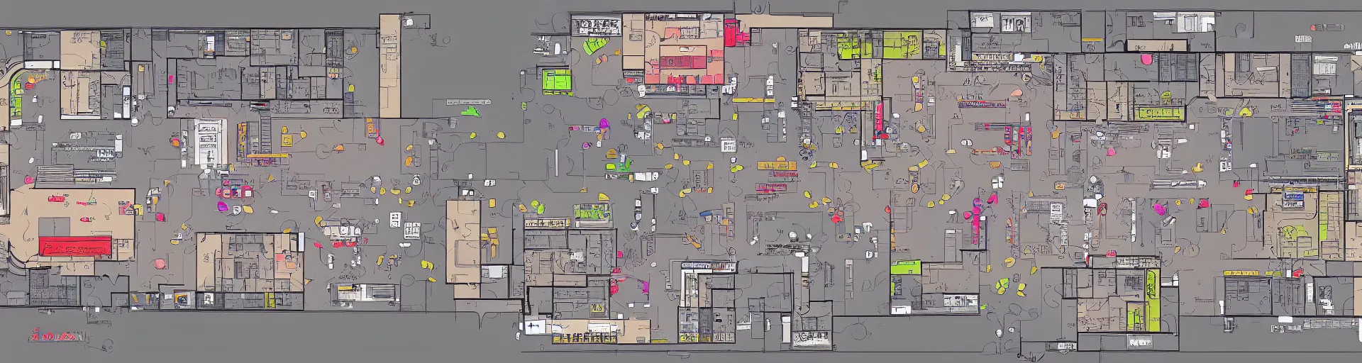 Prompt: Floorplan for a video arcade, 4k, high details, sharp