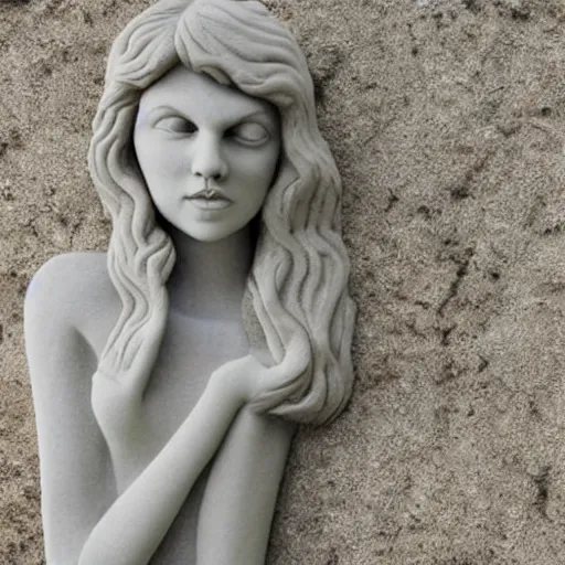 Prompt: stone sculpture of taylor swift