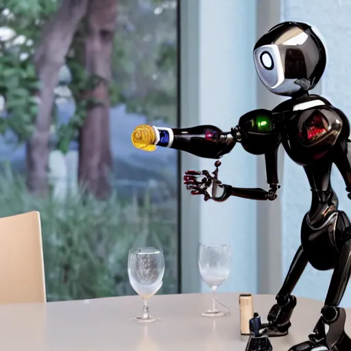 Image similar to a robot drinking wine