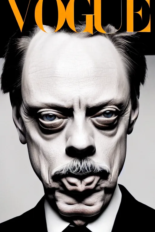 Image similar to extremely beautiful steve buscemi dressed as james bond, symmetrical, cinematic, elegant, luxury, real photography, 4 k, ultra hd, vogue journal cover