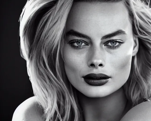 Image similar to a photo of margot robbie doing a silly face, hyper realistic face, beautiful eyes, cinematic, long shot, hyper detailed, 8 5 mm photograph, 8 k resolution, film still, sharp lens, wide lens