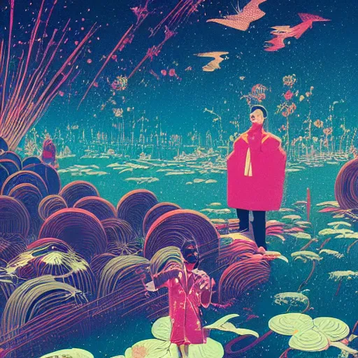 Image similar to illustration of Happiness, by Victo Ngai and James Gilleard and Bruce Pennington