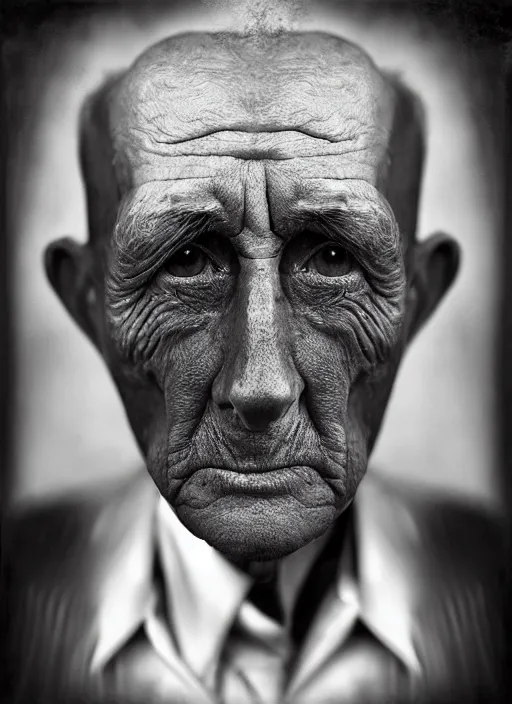 Image similar to handsome anthropomorphic mangle by lee jeffries, gelatin silver process