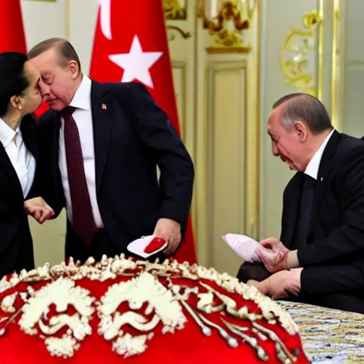 Image similar to putin french kissing erdogan