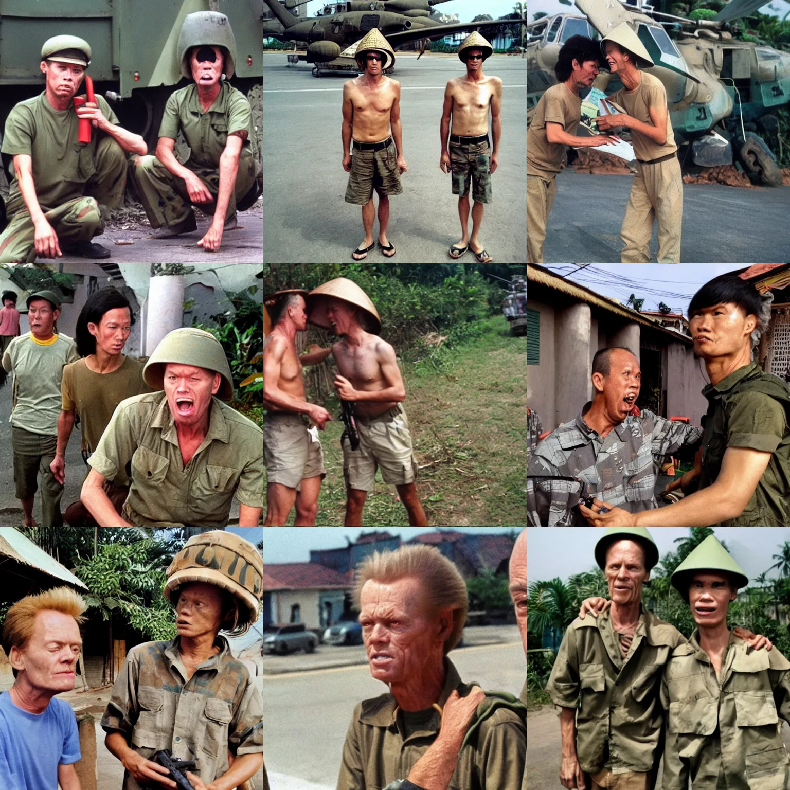 Prompt: beavis and butt - head in vietnam