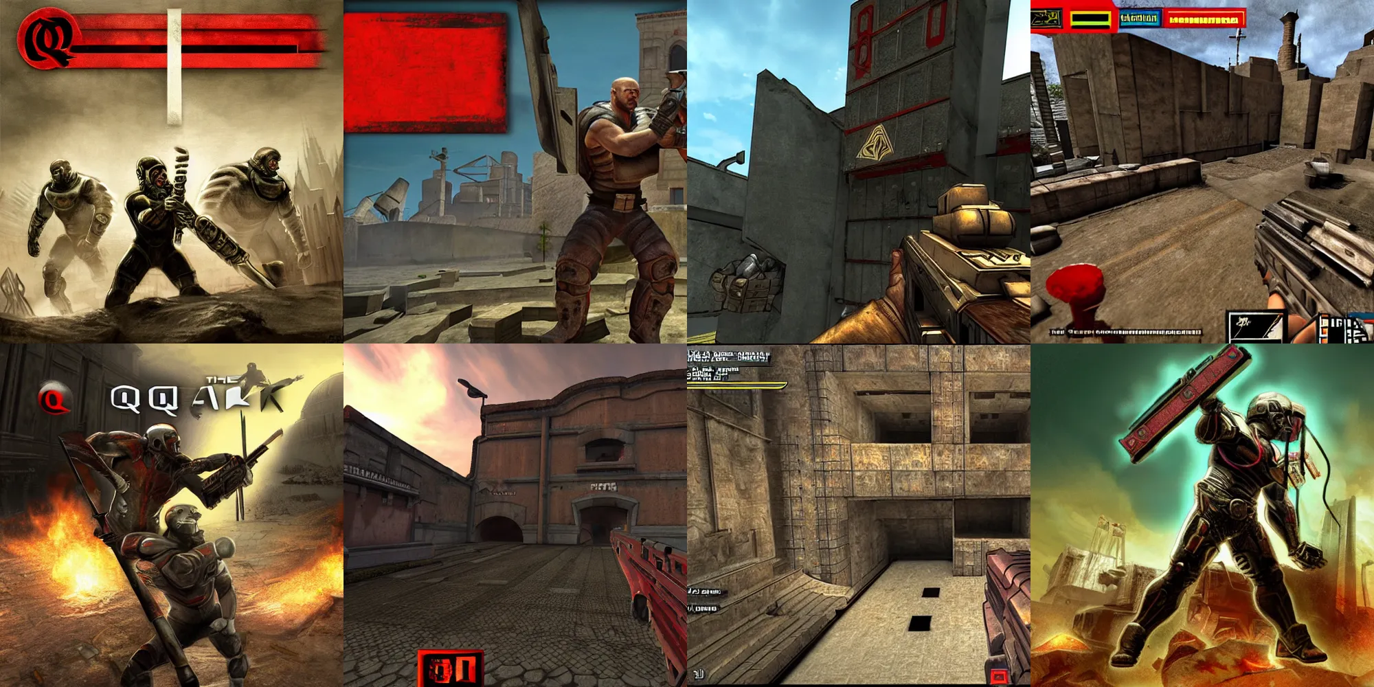 Prompt: the quake video game, in the style of soviet realism