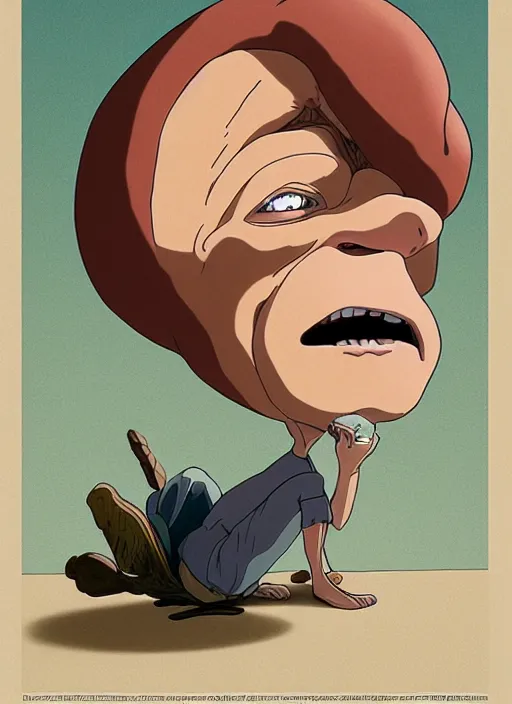 Prompt: caricature picture of a human snail, professionally color graded, interesting angle, sharp focus, 8 k high definition, insanely detailed, intricate, funny, art by jacob shaw and studio ghibli