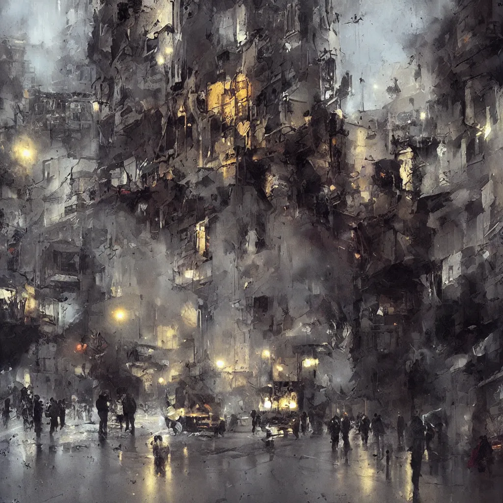 Image similar to tbilisi painted by jeremy mann