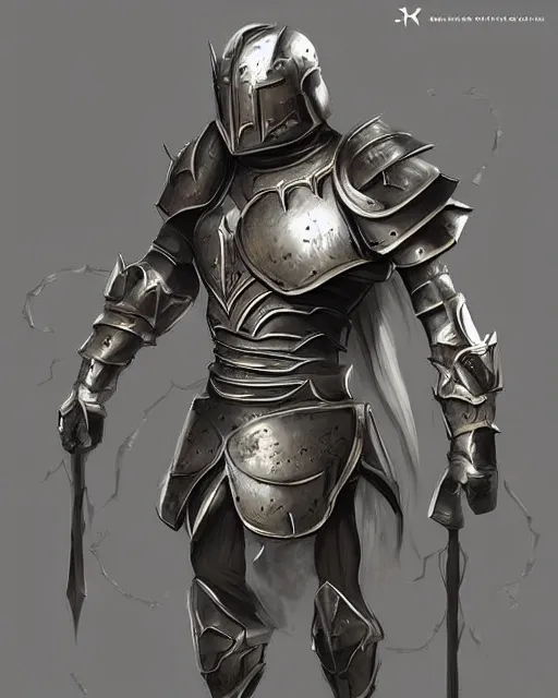 Image similar to heavy plate armor, fantasy concept art, trending on artstation, silver with gold accents, elegant, smooth, clean, uncluttered