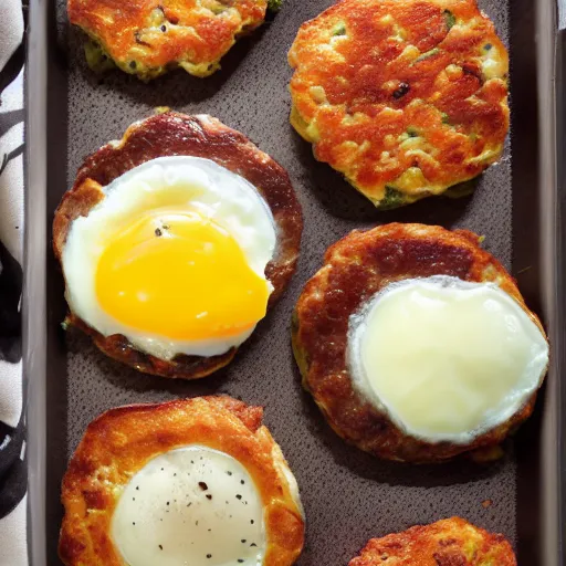 Image similar to an eggs and sausage patties breakfast