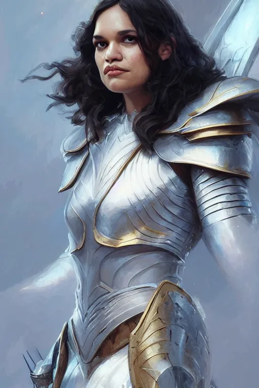 Prompt: norah jones as an valkyrie with white glowing armor, d & d, fantasy, portrait, highly detailed, headshot, digital painting, trending on artstation, concept art, sharp focus, illustration, art by artgerm and greg rutkowski and magali villeneuve