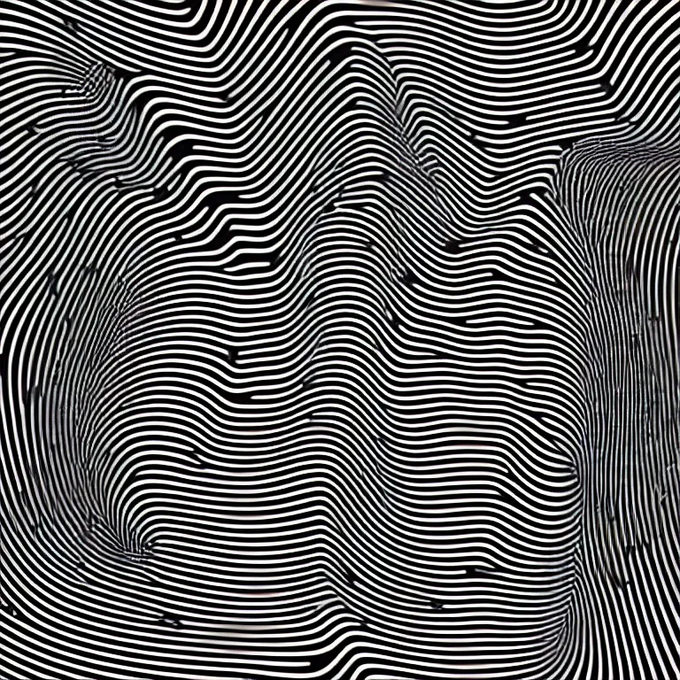 Prompt: a beautiful face made of illusory motion dazzle camouflage perlin noise optical illusion
