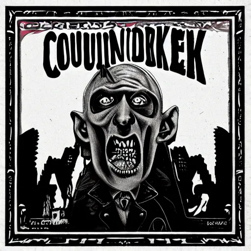 Image similar to count orlok punk band album cover