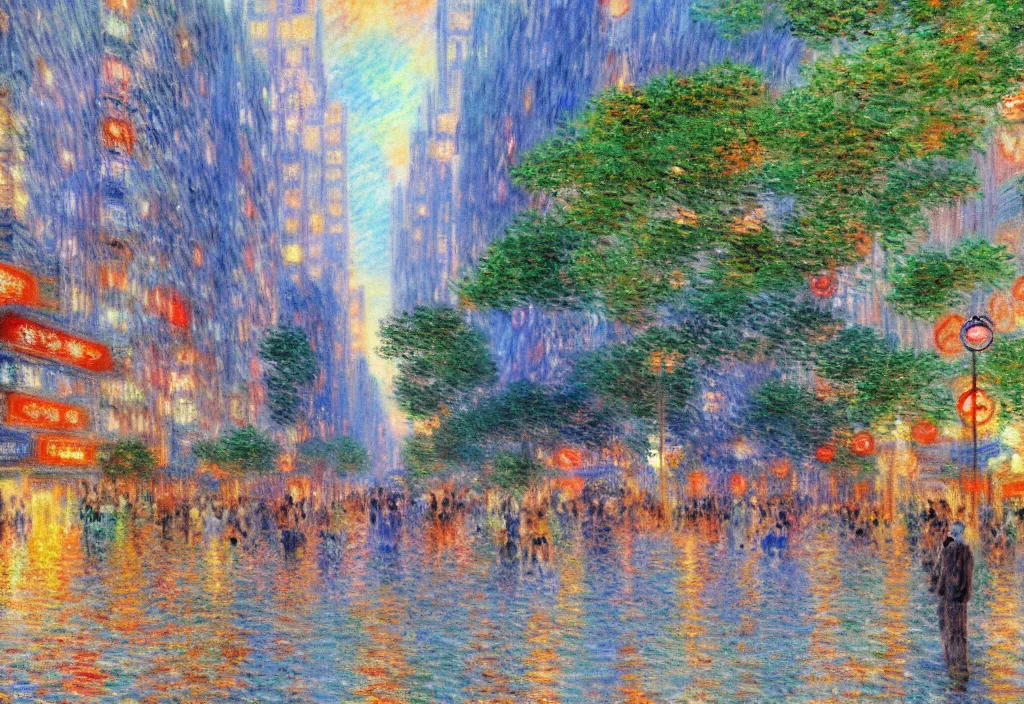 Image similar to tokyo anime scenery, very anime scenery in impressionist style, anime trending artwork, anime painter studio, by claude monet