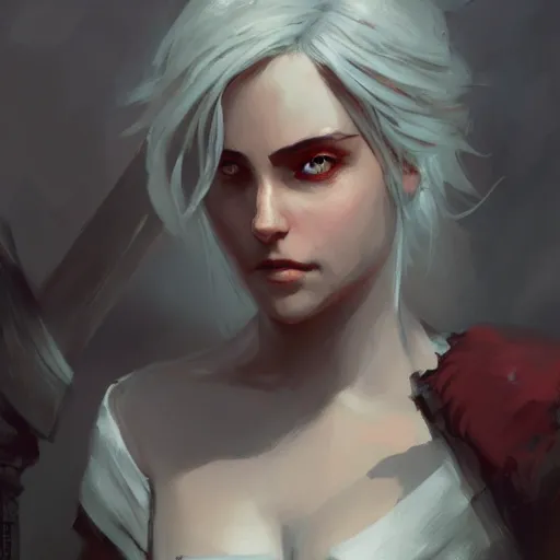 Prompt: ciri from withcer, paint by greg rutkowski