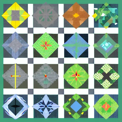 Prompt: 2 d vector quilt pattern block concept