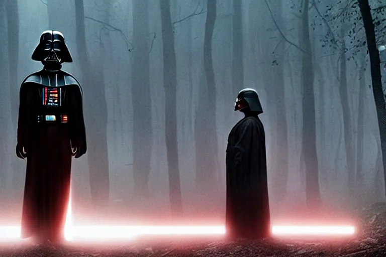 Prompt: darth vader in stranger things episode, 4k, HD