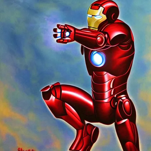 Image similar to iron man shooting beams, art my jock