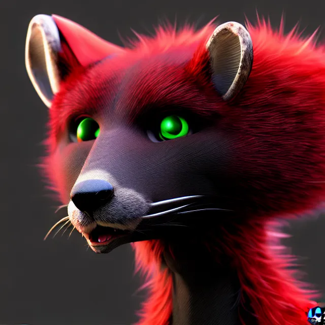 Image similar to furry - male - red - black - weasel - geistcaller - fursona uhd ue 5 visual novel pc game expressions, photorealistic