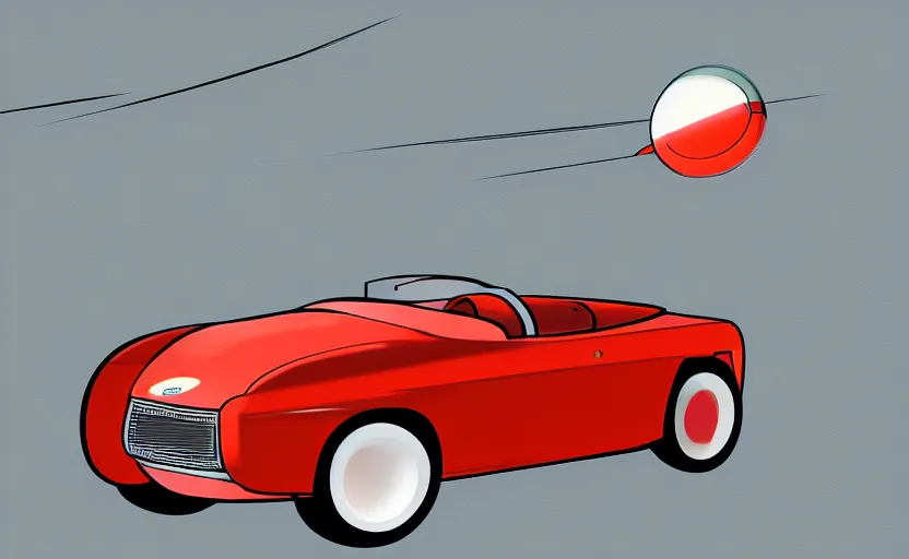 Image similar to digital illustration of a retro looking electric roadster